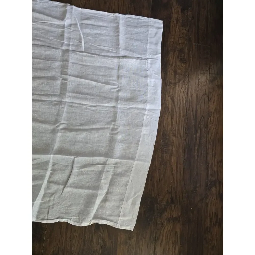 Pottery Barn Four White Linen Curtain Panels 50" X 84" - Picture 5 of 9